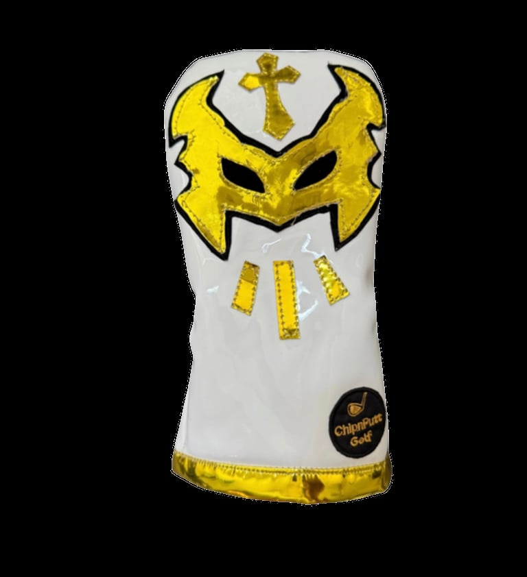 Colorful handmade golf headcover with vibrant design